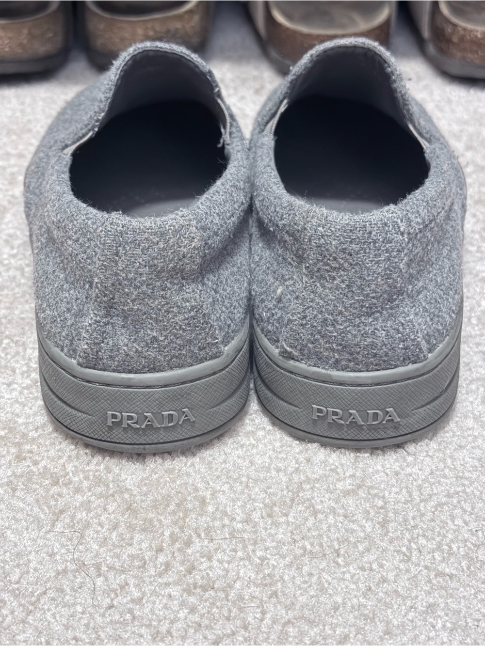 Prada Ardesia Wool Slip On Sneakers Size 5.5-6/36 - Picture 6 of 10